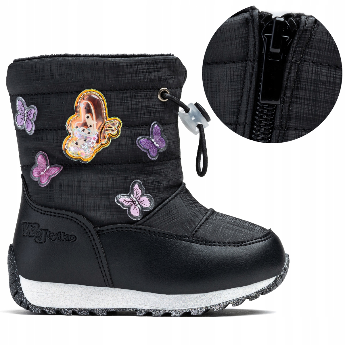 Śniegowce OCIEPLANE kożuszek urocze motylki SUWAK lekkie miękkie Wojtyłko