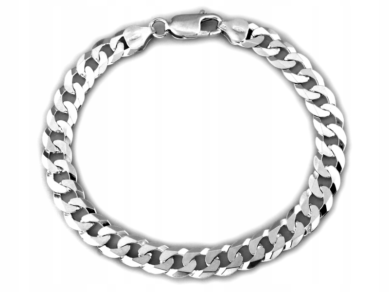Stříbrný náramek 925 Pancerka 8.3 mm široký, stylový pro něj r23