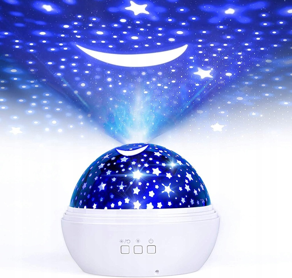 Lampa Nocna Projektor Kosmos Morze dla Dzieci Obrotowy Led Usb