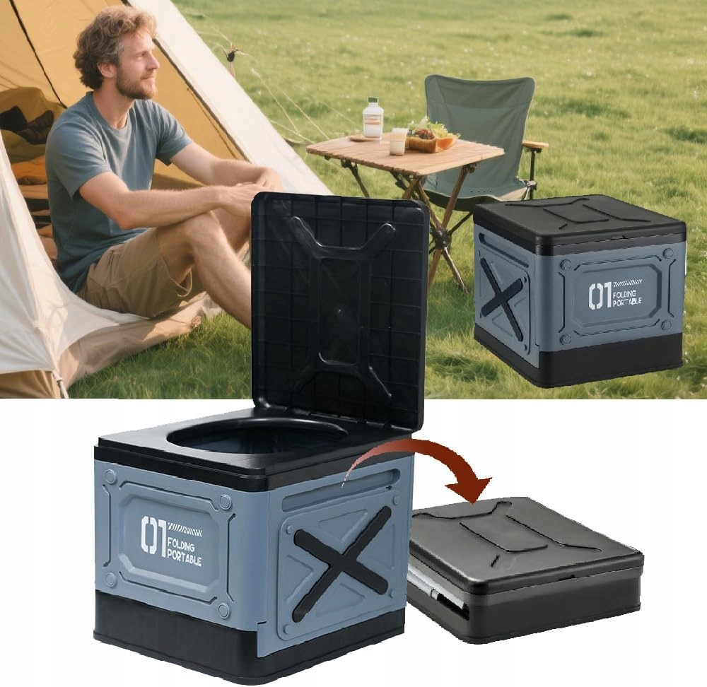 Mobilne Wc Toaleta Turystyczna Przenośna Kempingowe Wc Składana 33×29×30cm