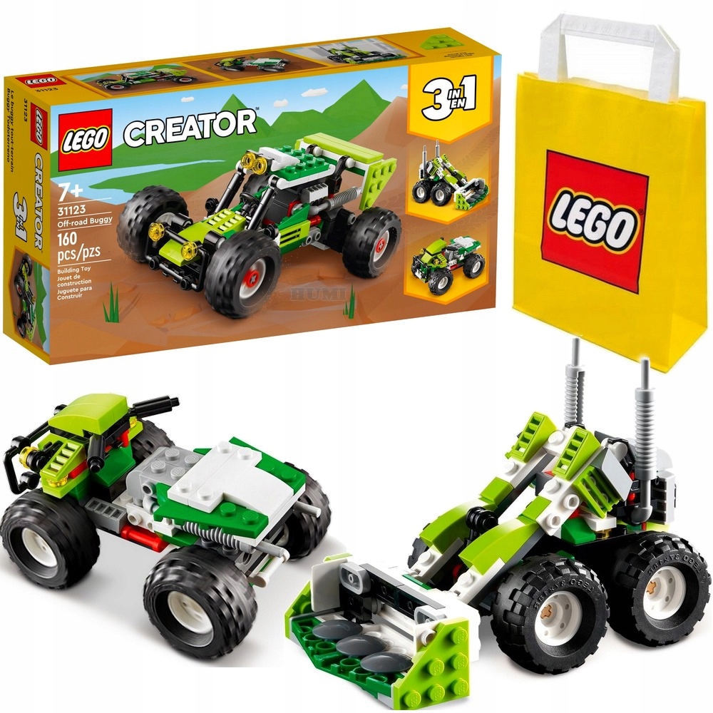 LEGO 31123 CREATOR SAMOCHÓD TERENOWY BUGGY KOPARKA QUAD 3w1 ...