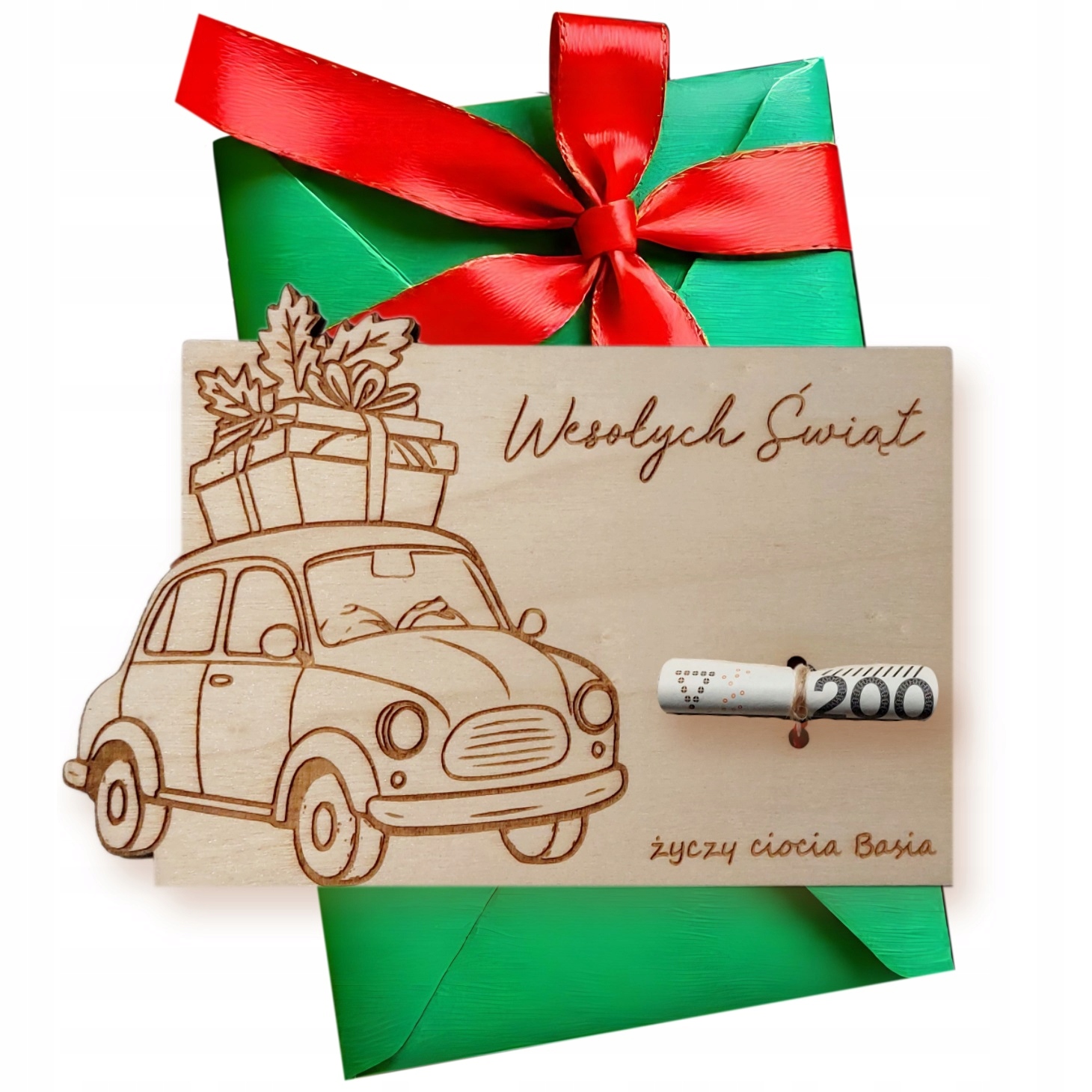 Vánoční Přání Dárkový Poukaz Dárek Pod Stromeček Automobil