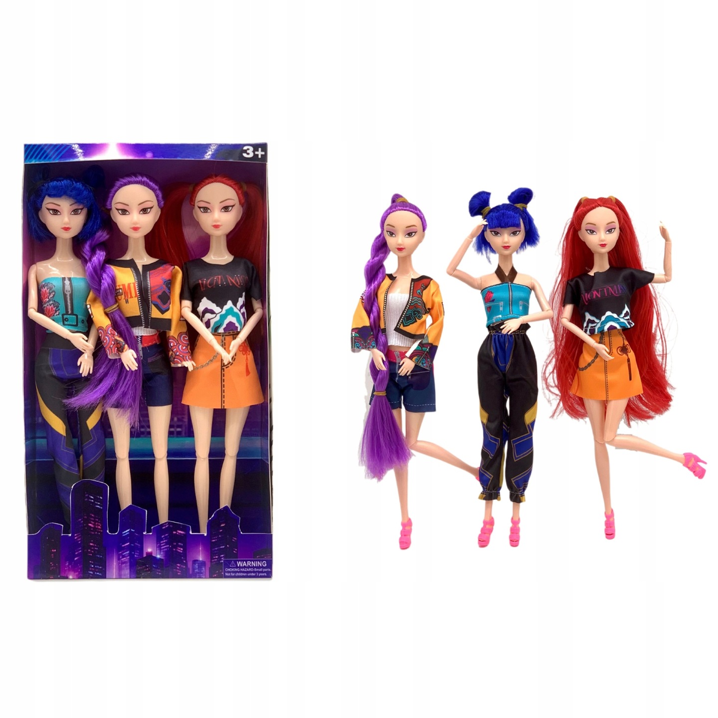 3 Figurki K-Pop: Łowcy Demonów PVC LALKI NIESPODZIANKA Rumi Zoey i Mira