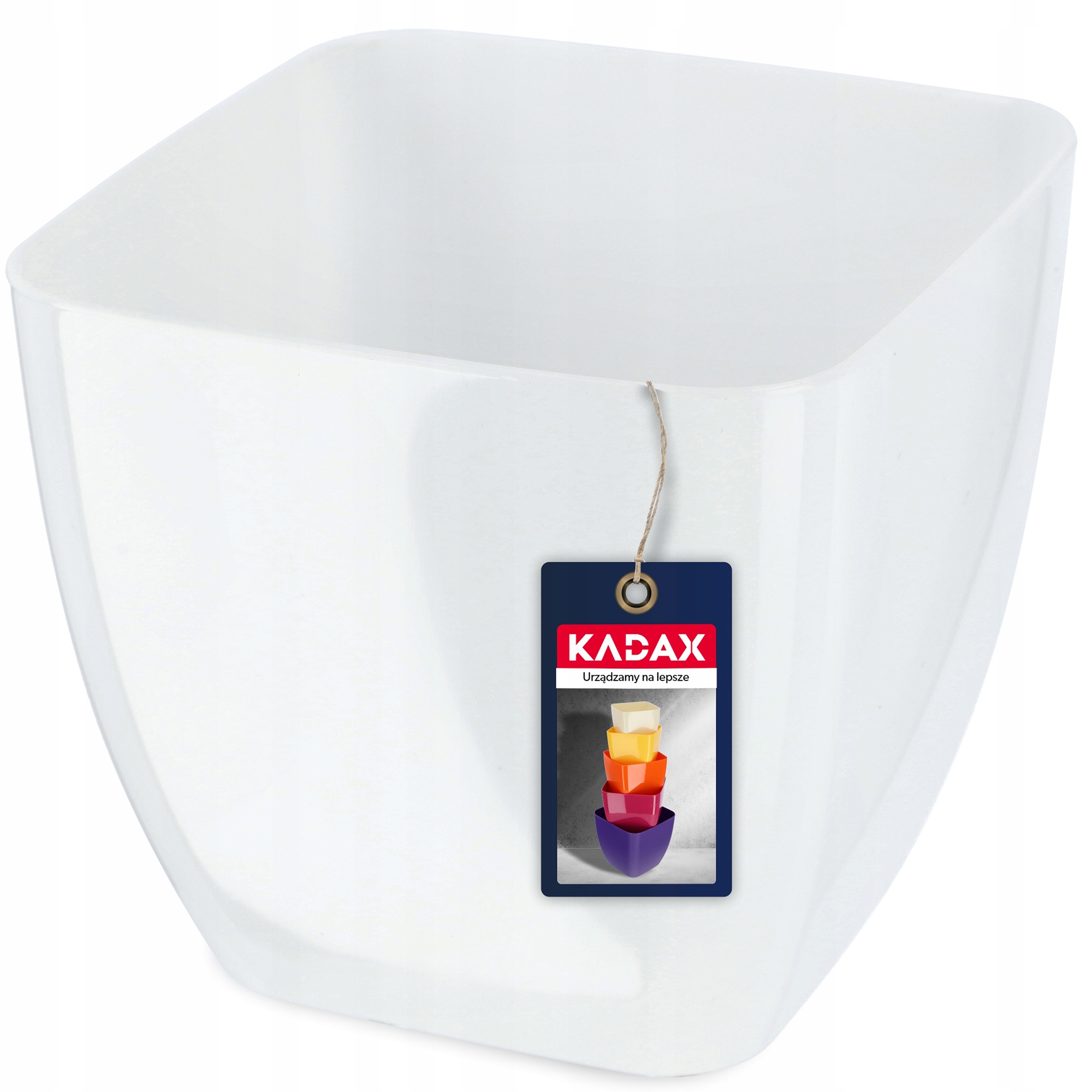 

Doniczka Osłonka Na Kwiaty Kwadratowa Biała 8CM