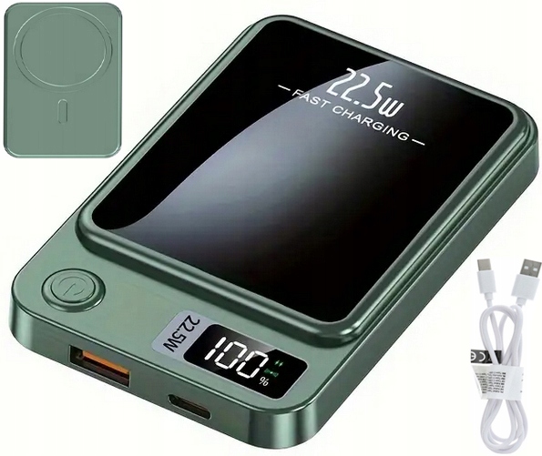 Rychlá Bezdrátová Power Banka MagSafe Indukční 10000 mAh 22,5 W Usb-c Pd