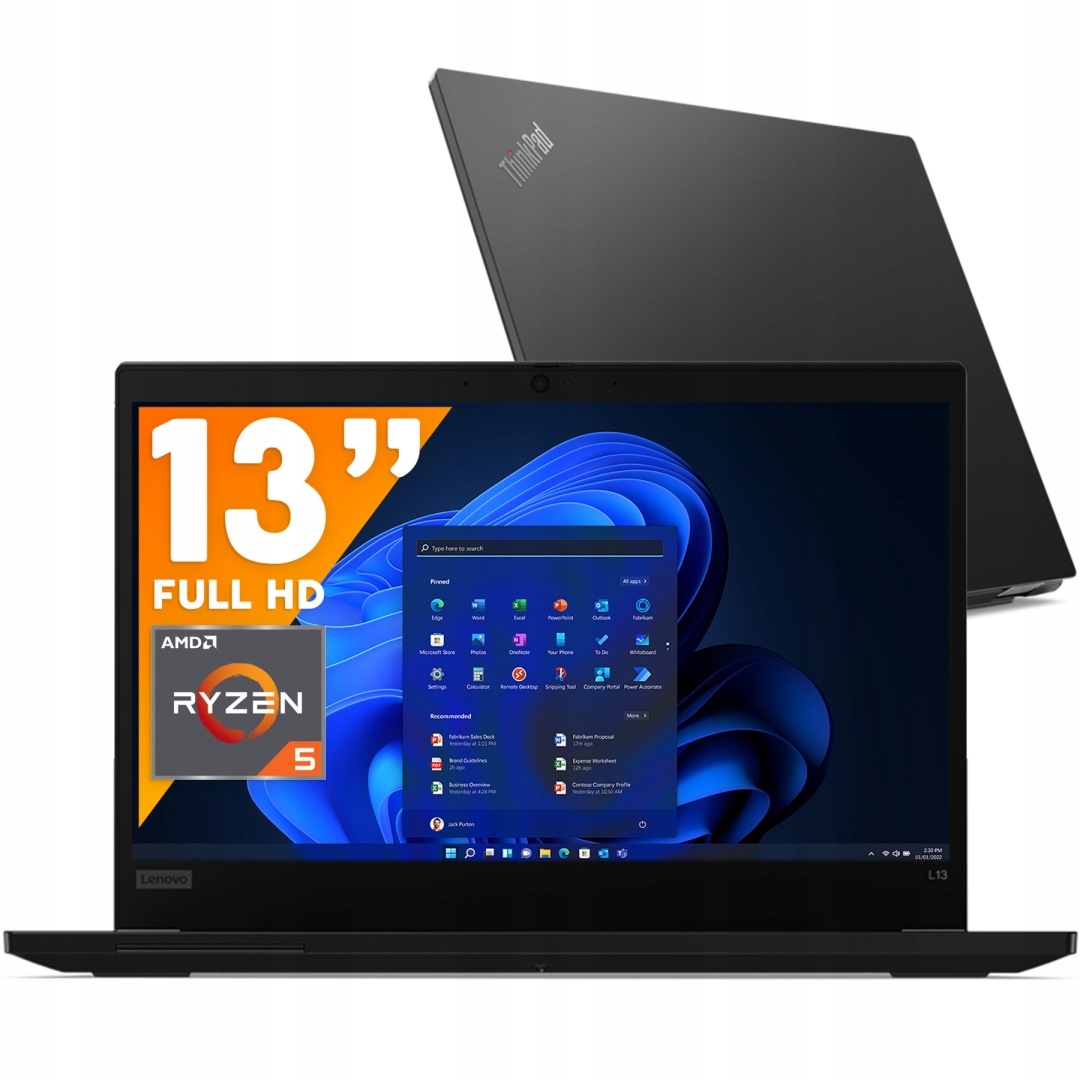 Lenovo Thinkpad L13 13,3" Fhd Amd Ryzen 5 Pro Radeon 16/512GB NVMe Windows 11 Pro
