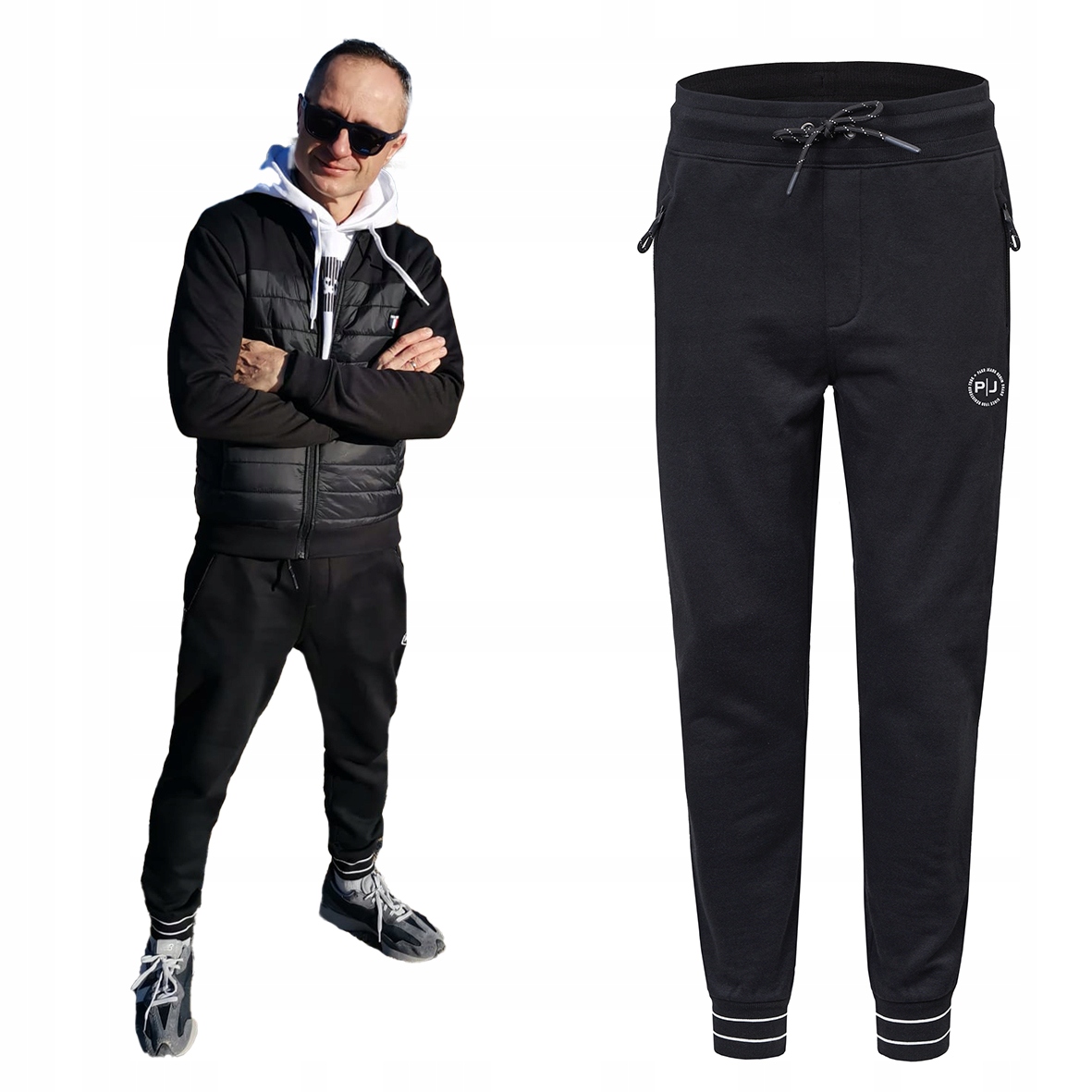 Pánské dlouhé sportovní Tepláky College černé XL Pako Jeans