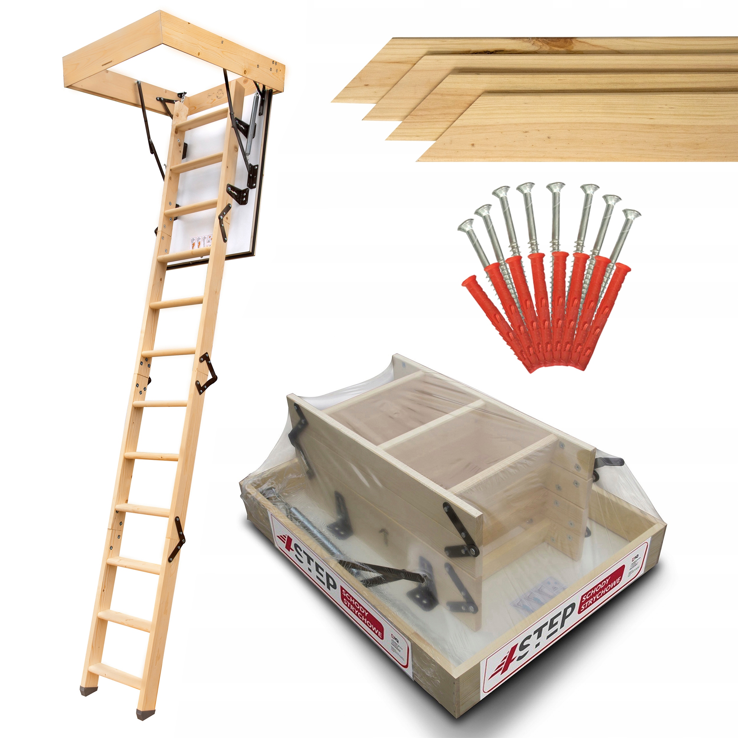 Půdní schody 4STEP Greenline 90x55 35 mm 1,05 W/m2K Šrouby Lišty Komplet