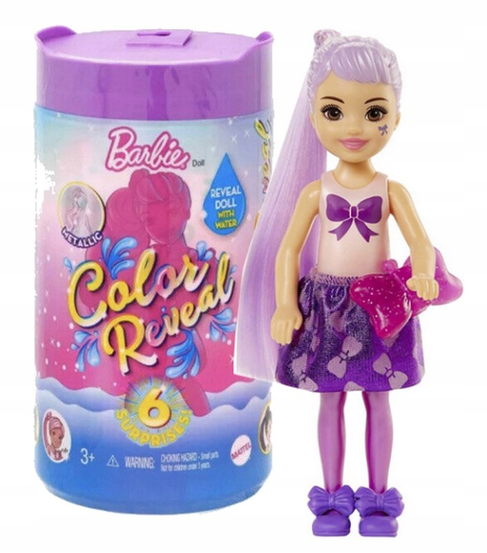 

Barbie Color Reveal Brokatowa Chelsea lalka GTT23