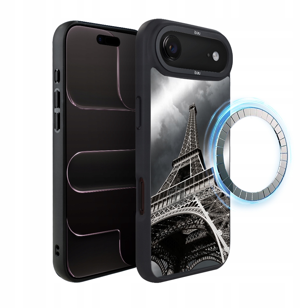 Pouzdro pro iPhone Air Ibizu DropGuard Matt s MagSafe, Noir City, Eiffelova věž