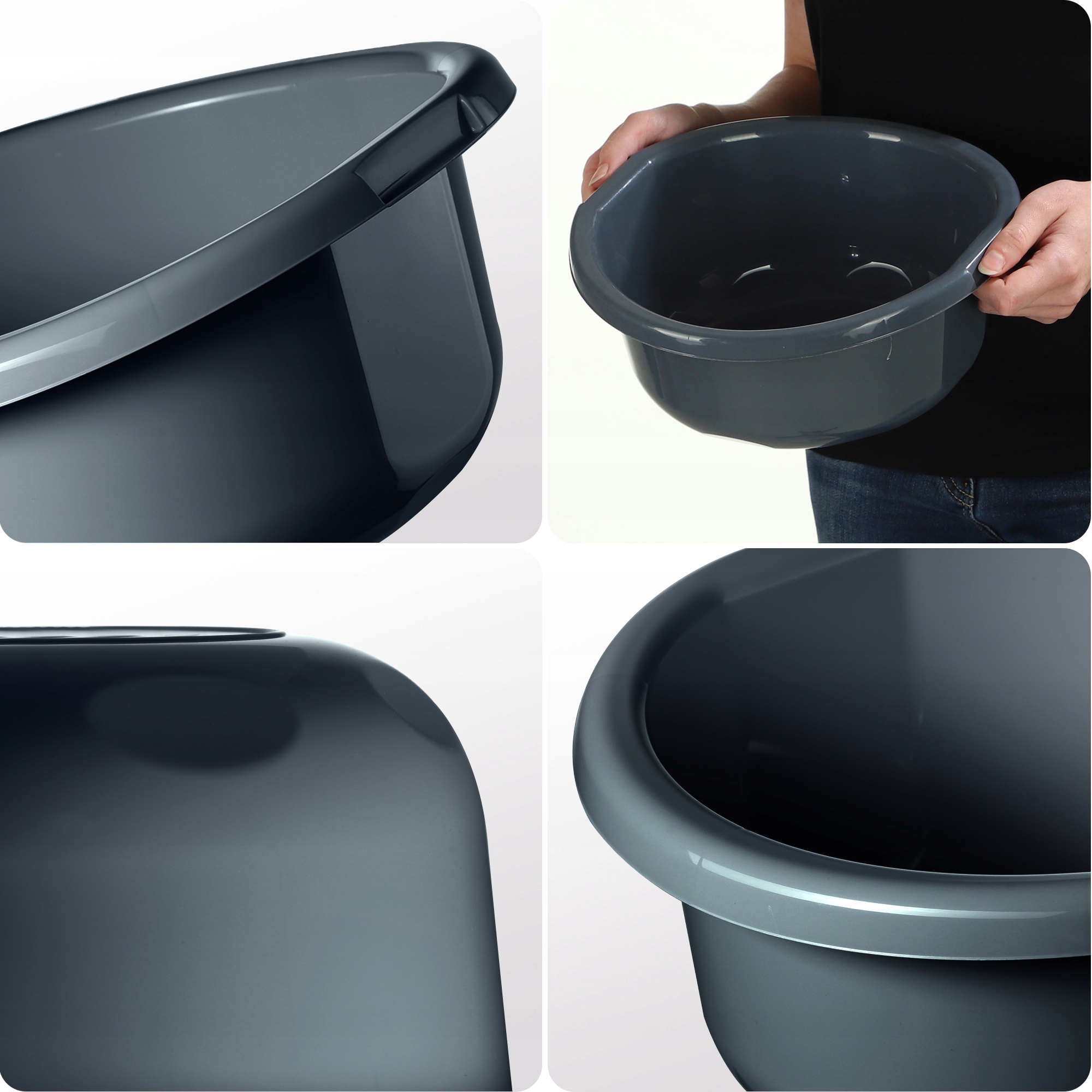 MISKA PLASTIKOWA OKRĄGŁA 3,5L NA PRANIE MIEDNICA MISA Z UCHWYTAMI Waga 0.01 kg