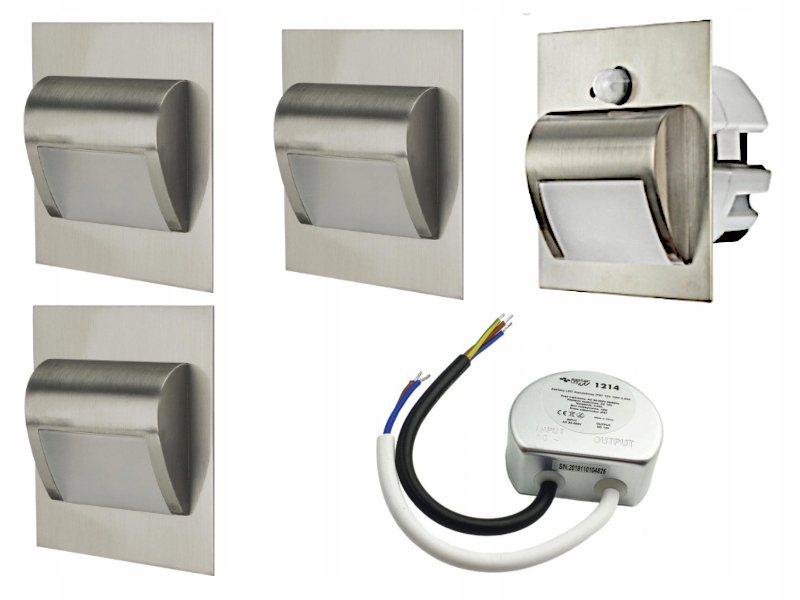 Sada Halogen Led schodišťová lampa 4x detektor