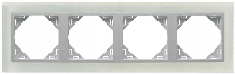 Efapel Crystal Rámik 4-NÁSOBNÉ Sklo Alu 90940 Tca