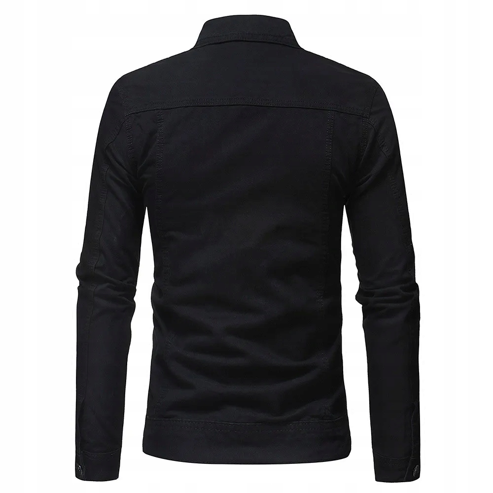 2023 Spring Autumn Men Black Denim Jacket Men's Al Linia regular