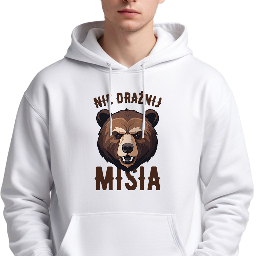 Mikina Unisex Bílá Veselý Dárek Pro Přítele Nedráždi medvídka Vel S