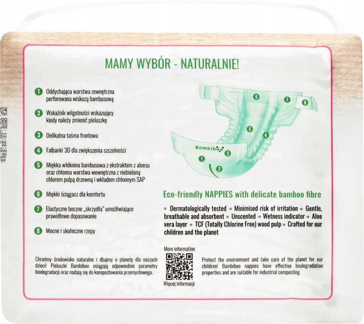 Pieluszki Bambiboo 1 rozmiar 1 2-4 kg 26 szt. Kod producenta Newborn 2-4 kg