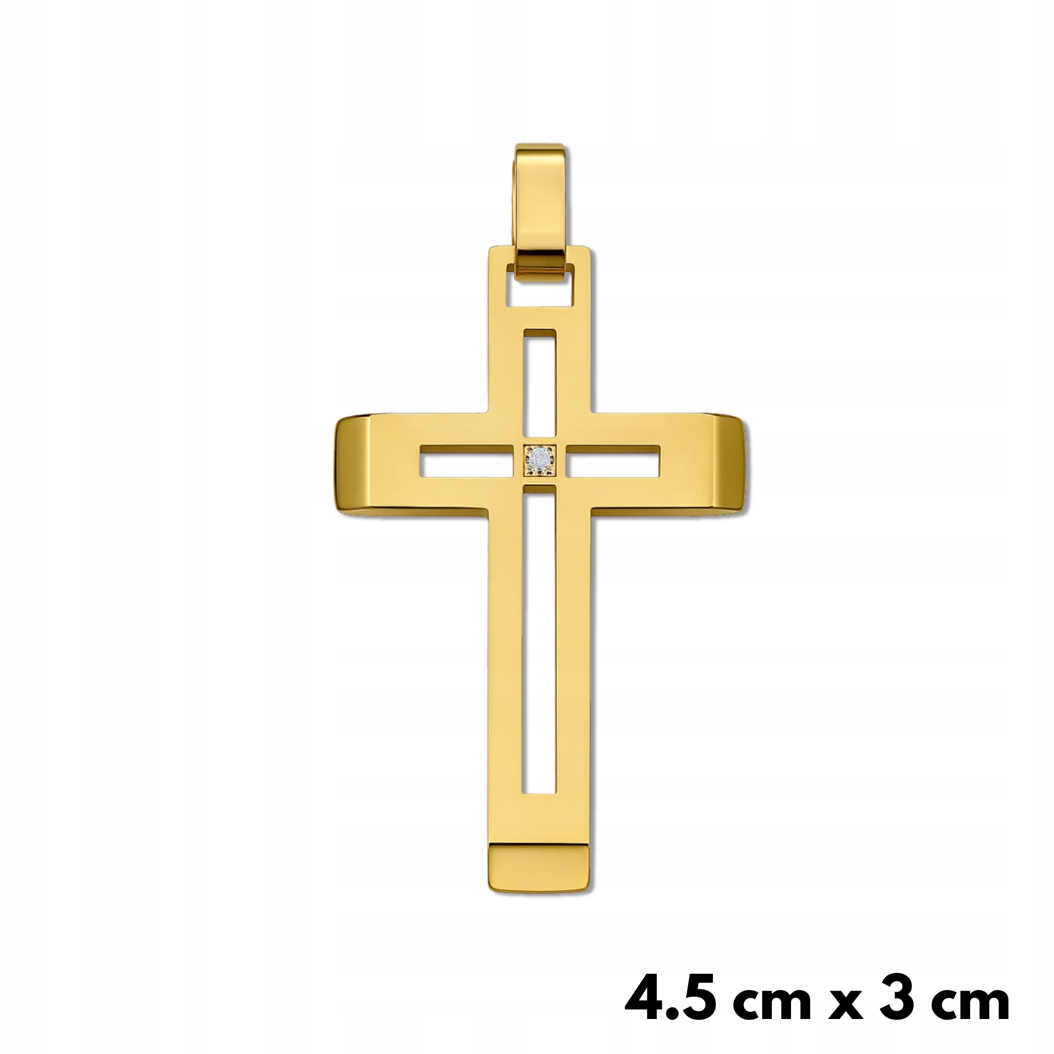 Přívěsek Elite Cross Zlatý Kříž Pánský Zirkon Metini Pozlacený