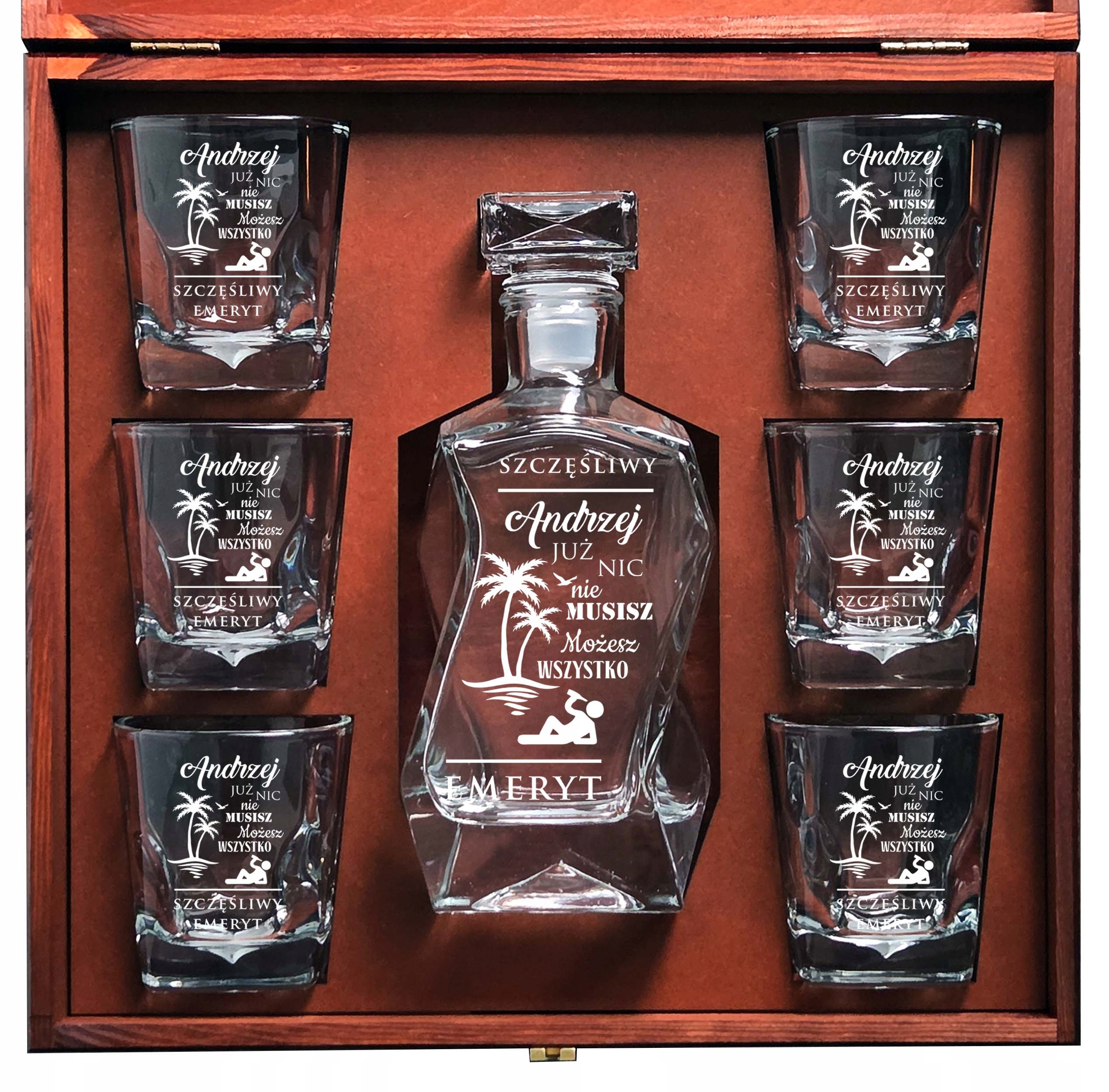 Set Do Whisky darček pri príležitosti odchodu do dôchodku Karafka Sklenená