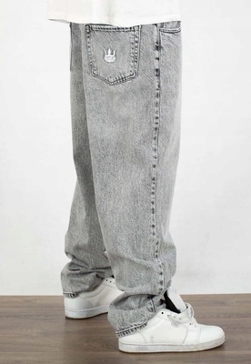 Kalhoty Jigga Wear Baggy Jeans Crown šedé