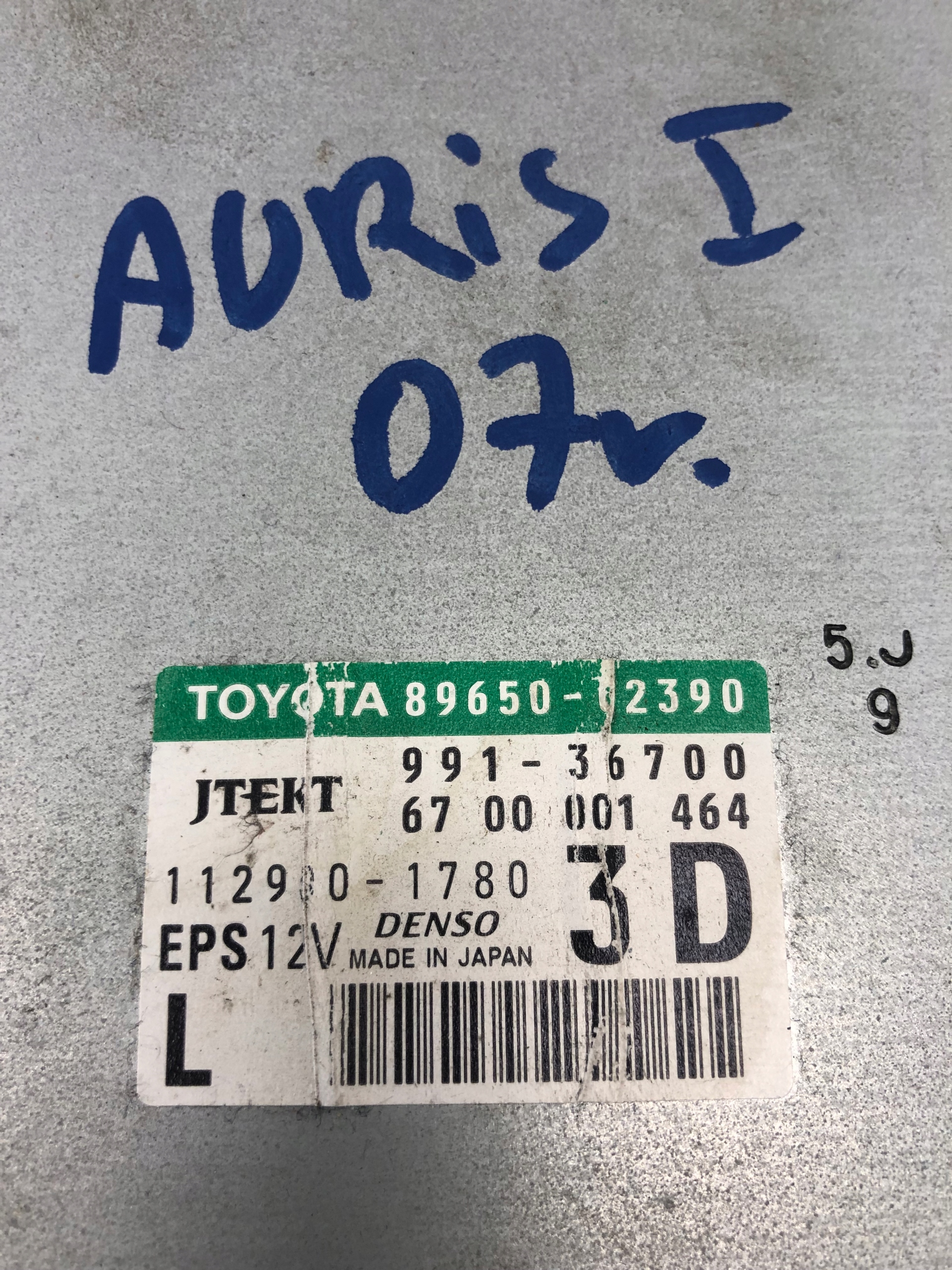 modulo Centralina SERVOSTERZO TOYOTA AURIS e 89650-02390