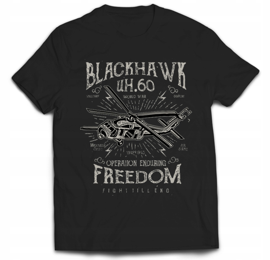 

Tshirt helikopter militarne armia black hawk M