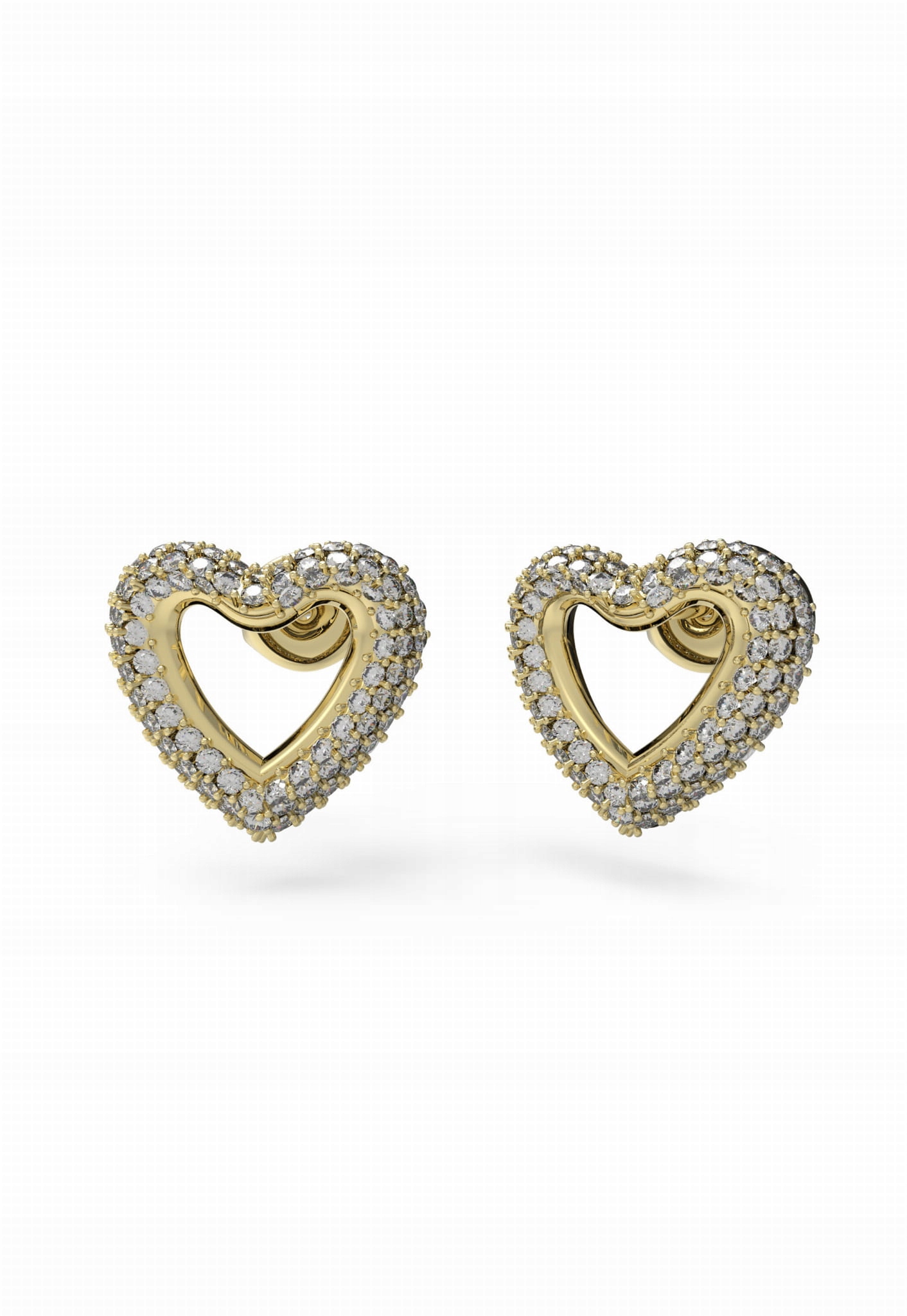 Náušnice Guess Beloved Kontur srdce zlaté jako Dárek JUBE05028JW-YG