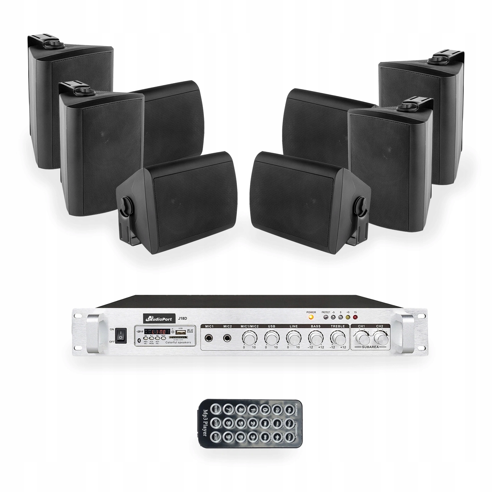 Nagłośnienie naścienne restauracji szkoły siłowni lokalu baru 100V 8x 4''