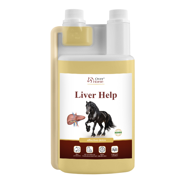 Podpora jater Over Horse Liver Help 1 l Dárek šampon 50 ml
