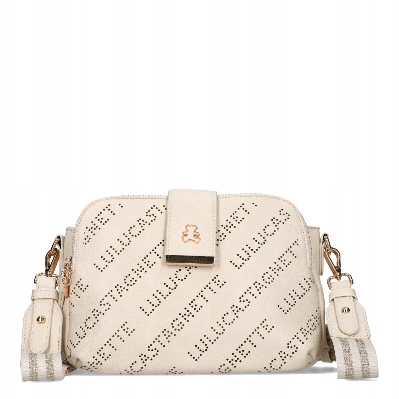 Lulucastagnette Dámská kabelka přes rameno Kožená Logo Béžová