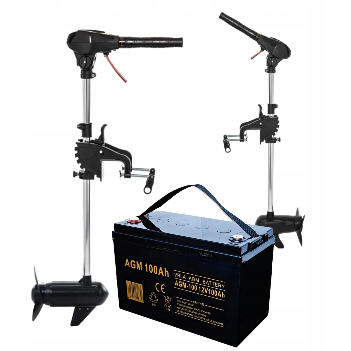 Bezczotkowy Silnik Zaburtowy 80lb Do Łodzi 840W Turbo T-80 100Ah Aku Agm