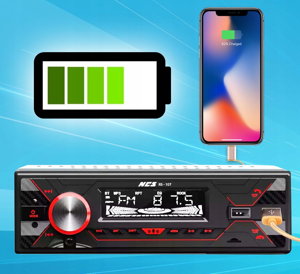 RADIO SAMOCHODOWE 1DIN USB SD MIKROFON BLUETOOTH Rodzaj akcesoryjny