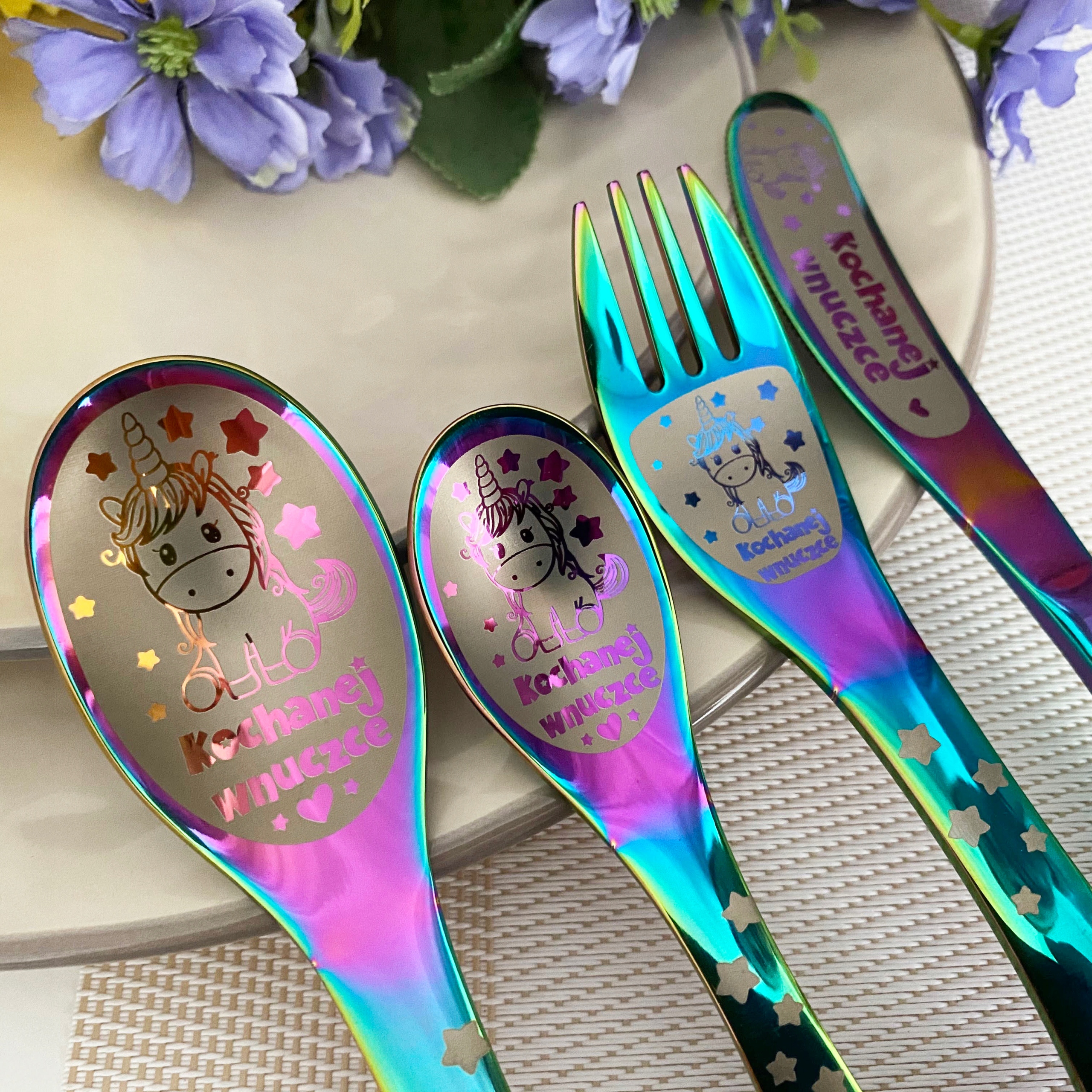 Zestaw sztućców dla dziecka na Roczek na chrzciny