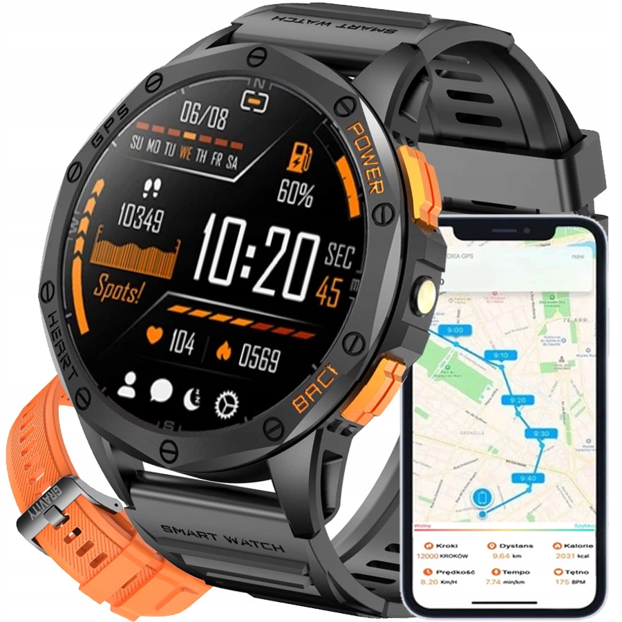 Pánské hodinky Chytré Hodinky Gravity Gps Hovory Barometr Kompas Always Display