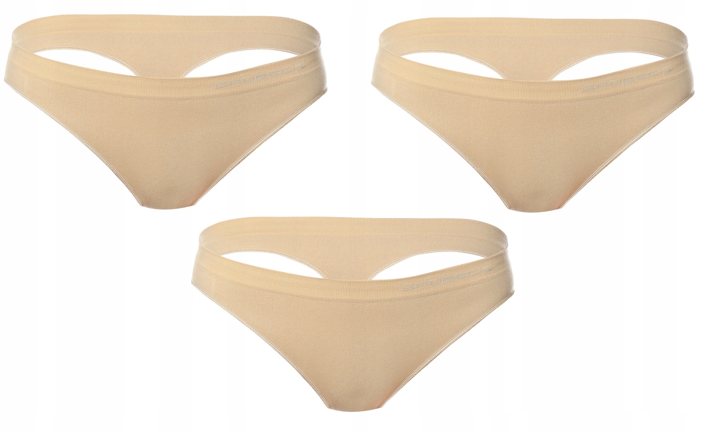 

Bezszwowe Stringi Brubeck Cotton |3-pack|Beż| M
