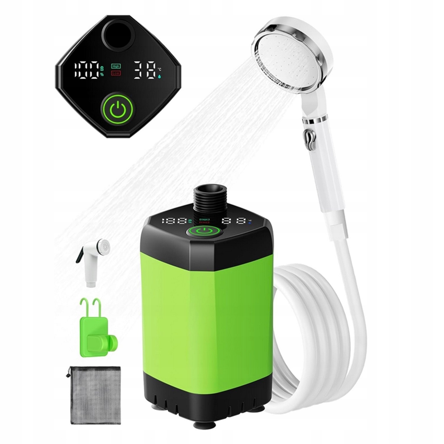 Turistická Akumulátorová Sprcha Usb-c S Výkonnou Pumpou Pro Kempování