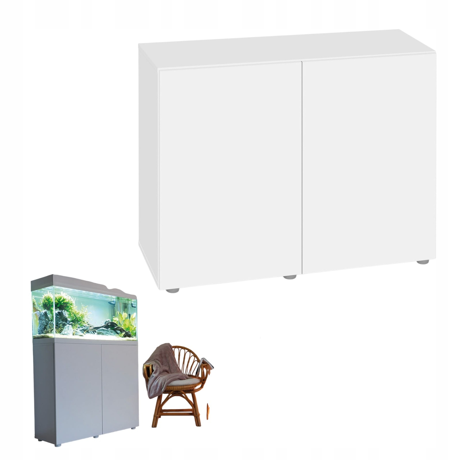 Szafka Pod Akwarium Aquael Opti Set 101x41x80 cm, Biała (Satynowy Mat)