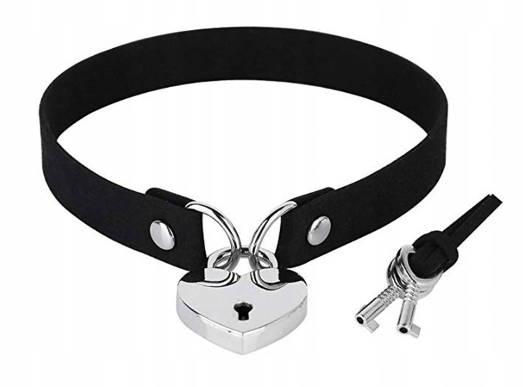 CHOKER SKÓRA KŁÓDKA KLUCZ