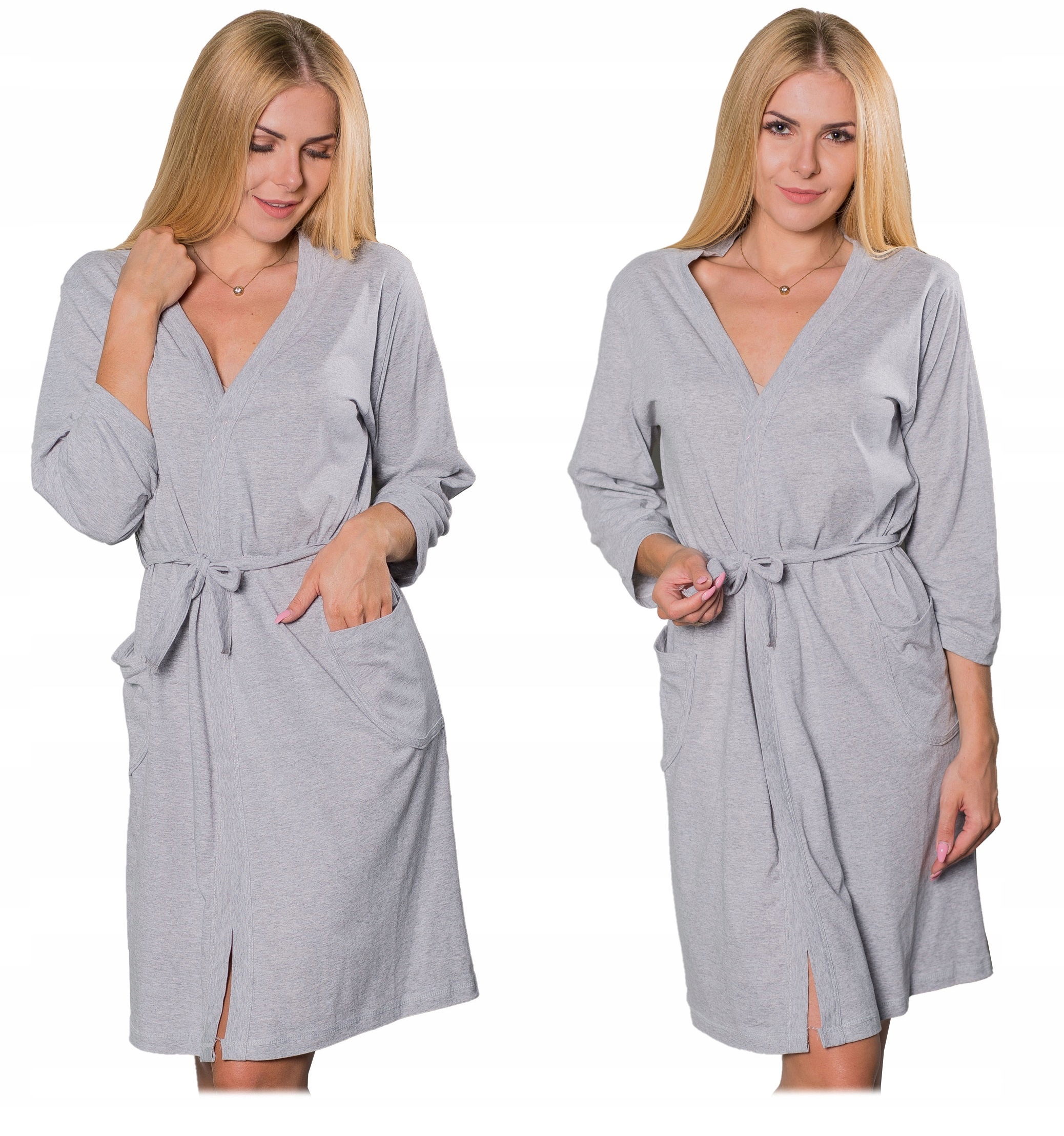 XL SZLAFROK DO SZPITALA PORODU PODOMKA BAWEŁNA Rękaw rękaw 3/4