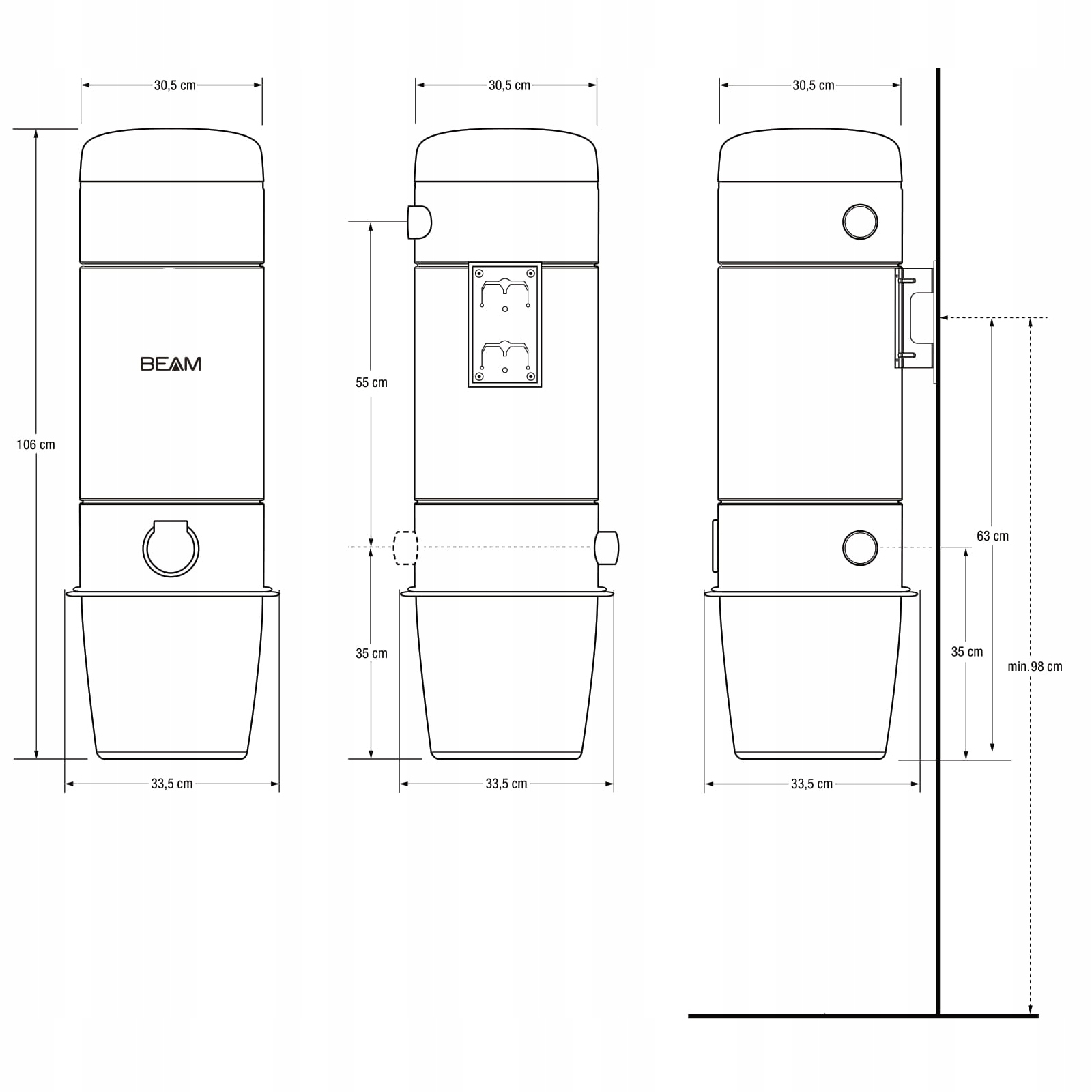 Odkurzacz CENTRALNY BEAM SC 355 NEXE Kod producenta SC 355