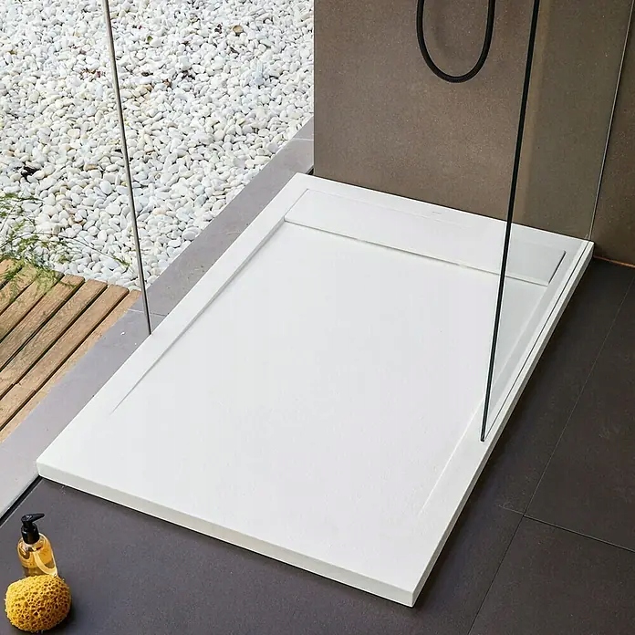 Brodzik płaski Camargue Manhattan 100 x 80 cm, biały, 27215034