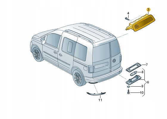 DODATKOWE SWIATLO STOP VW Caddy 2K ASO Car type Passenger cars Cargo vans