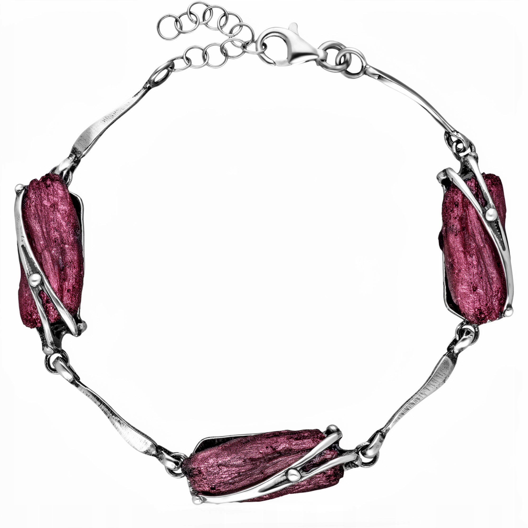 Stříbrný Oxidovaný Náramek S Růžovým Pyritem Pro Ženy