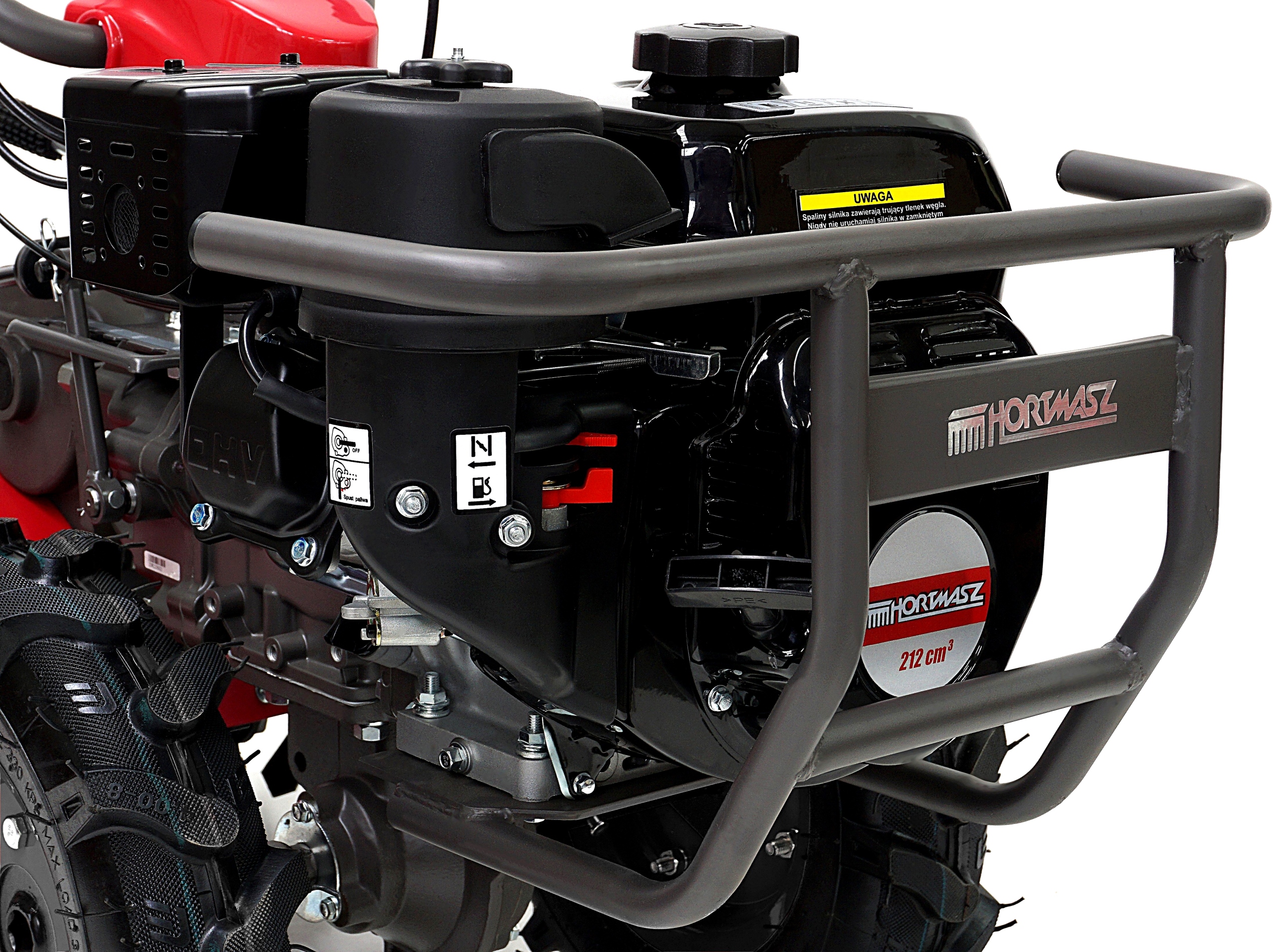 GLEBOGRYZARKA Hortmasz 7.0KM NAPĘD 3-Biegi DZIK 42-62cm Koła+Pług+Konsola! Moc silnika spalinowego 7 KM