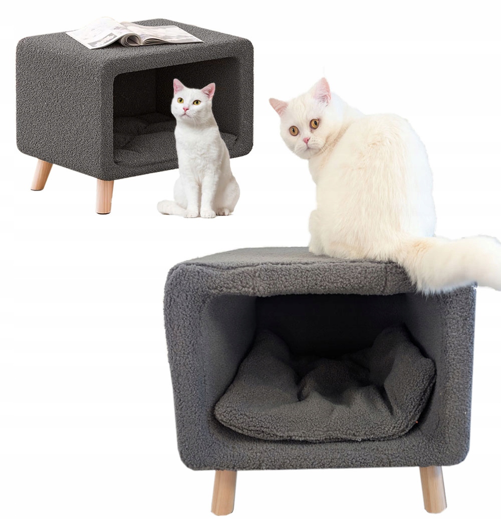 Domek Dla Kota Kotów Psa Legowisko Budka Miękkie Pluszowe Posłanie