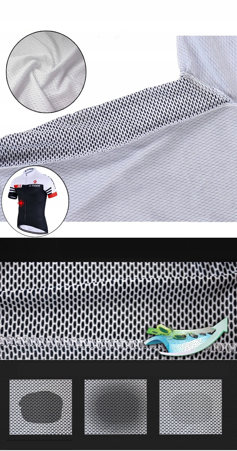 Koszulka Na Rower Wygodna Z Odblaskiem Odprowadzająca Wilgoć Ochrona UV XL Rozmiar XL