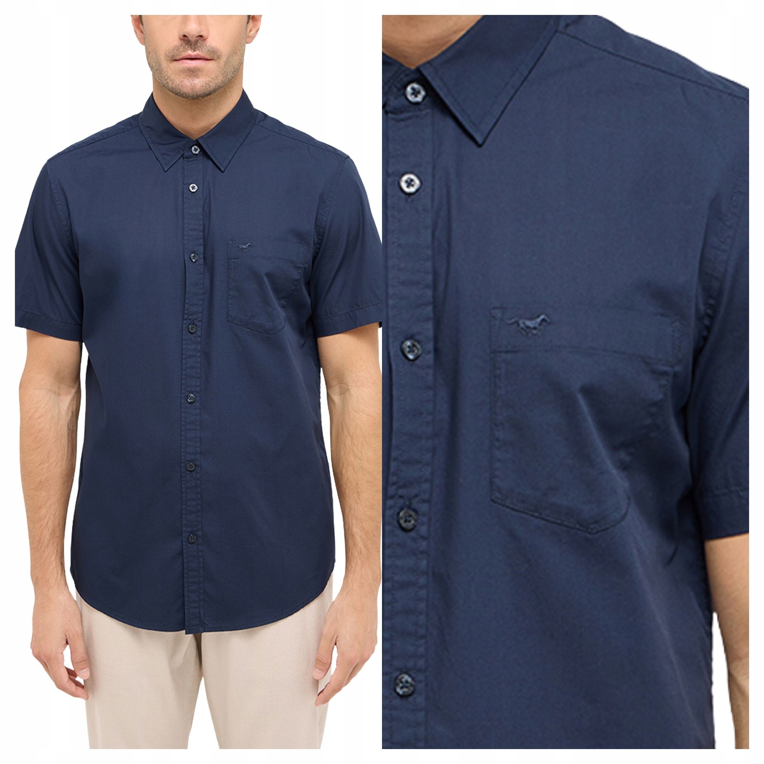 Pánská košile Mustang Gilroy Modrá Regular Fit Bavlna M