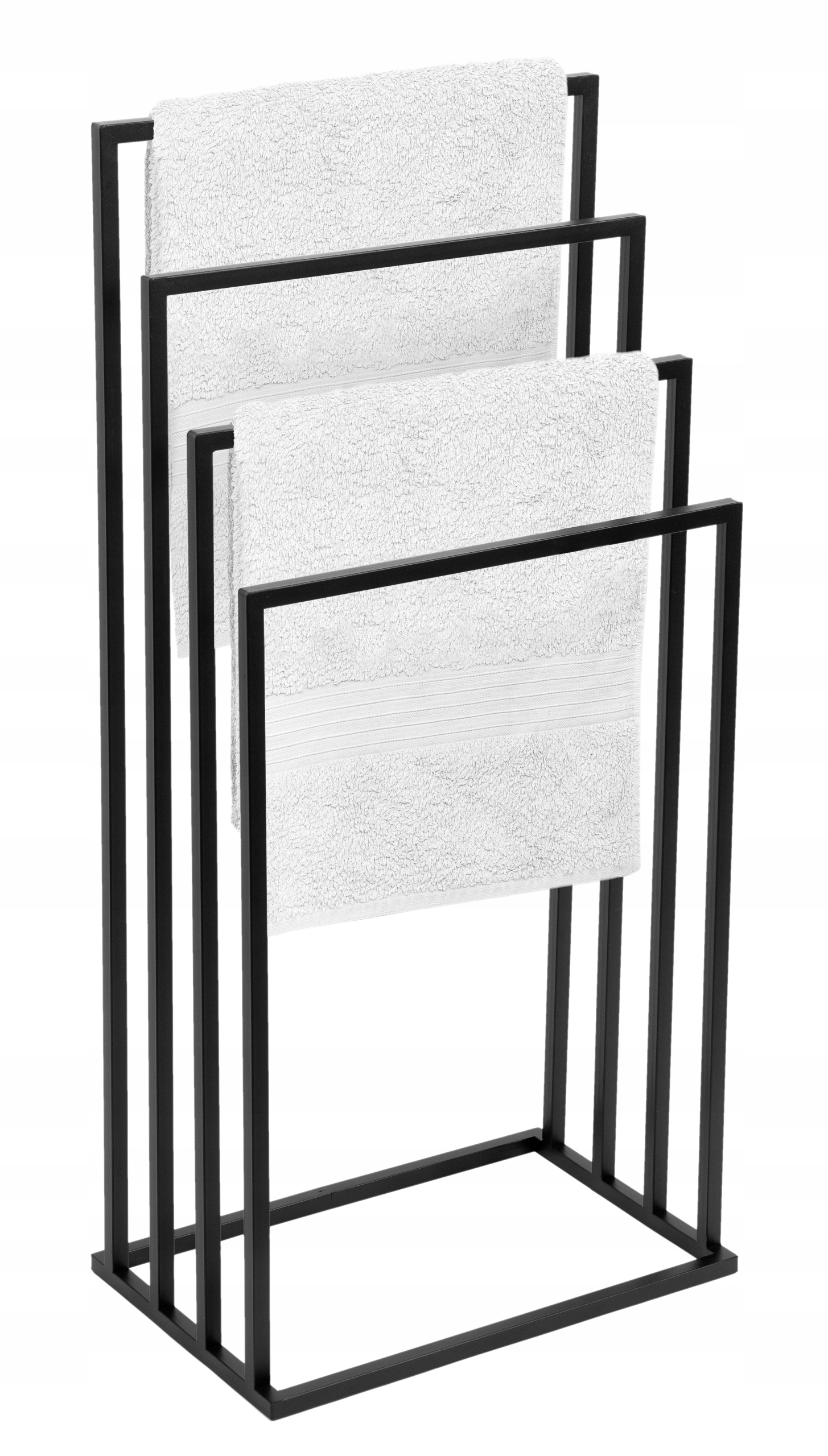 Stojak Na Ręczniki Metalowy Czarny Nowoczesny Do Łazienki Polski Design