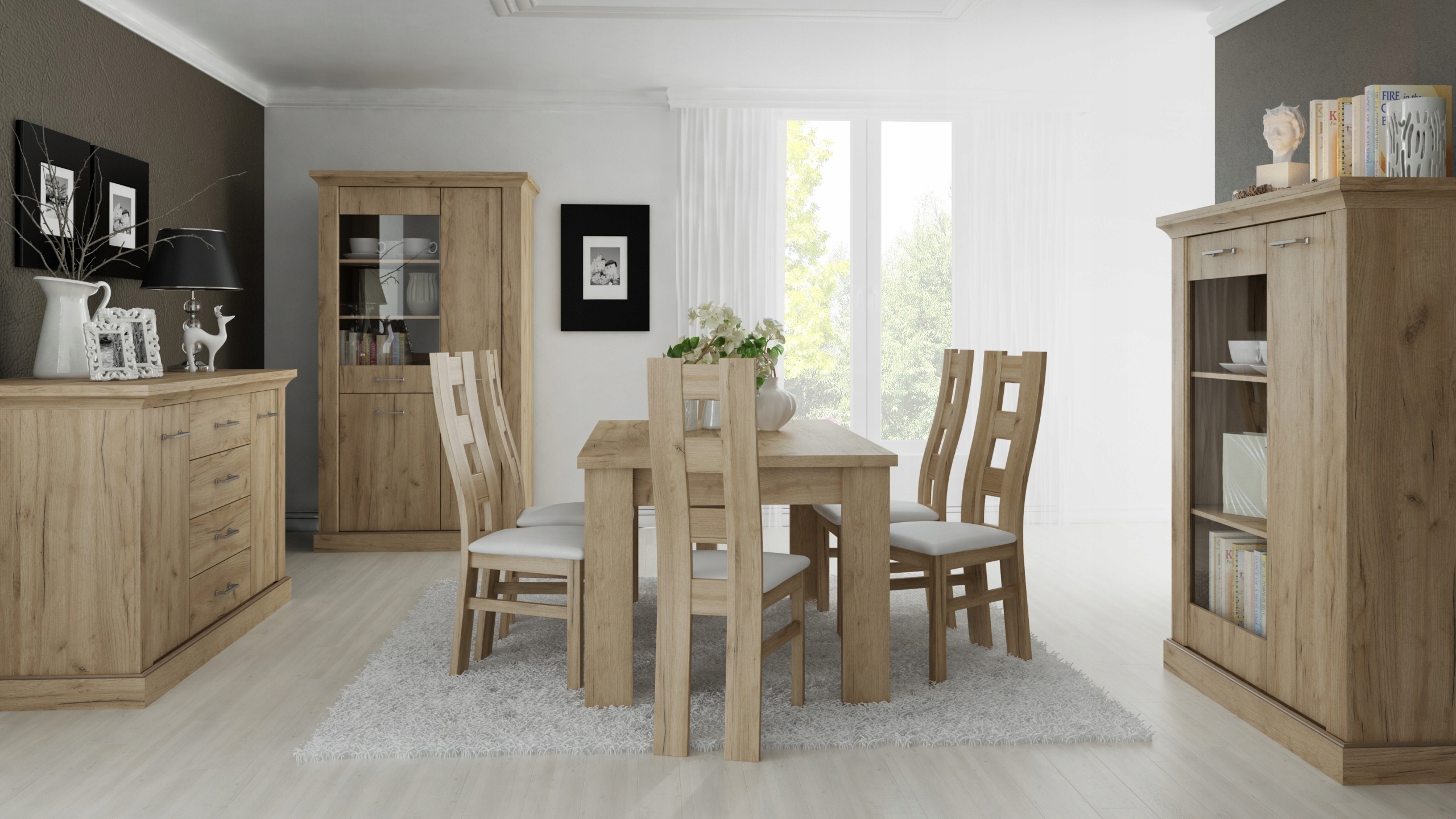 Witryna, komoda ANTICA A12- KRAFT ZŁOTY Kolor frontów wielokolorowy