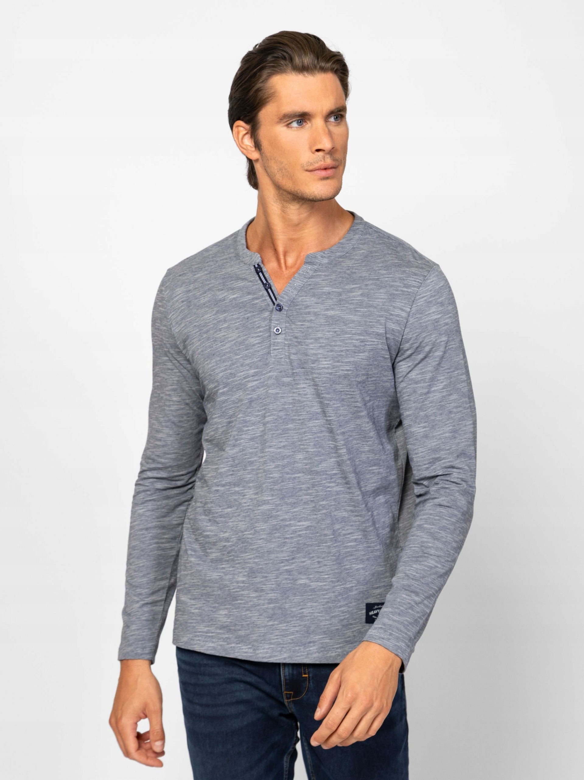 Heavy Tools Pánské Tričko S Dlouhým Rukávem CANTOW25 Moonlight Tmavě Modré S