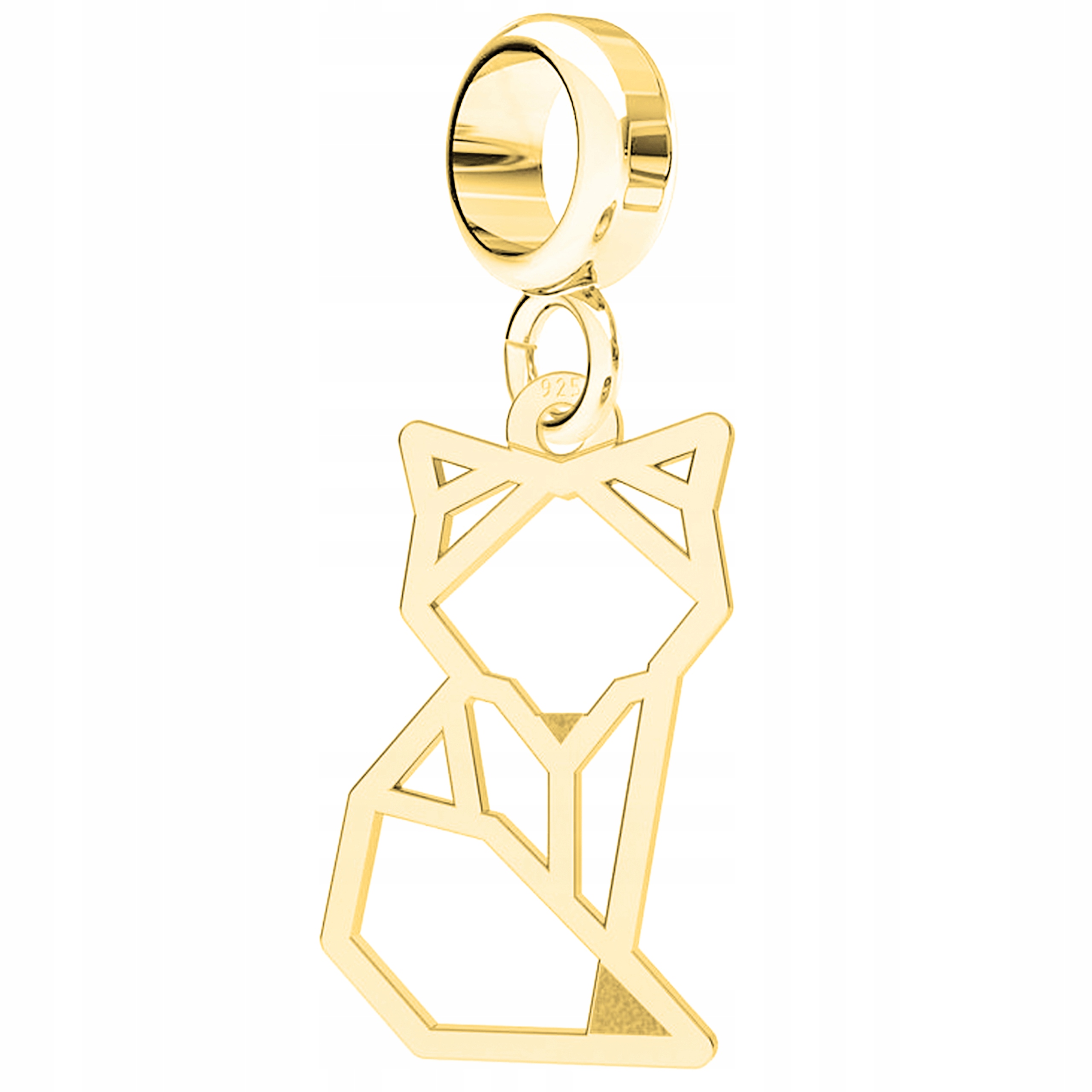 Charms Zlatý ažurový plech s kočkou Kočka Kočka Kotě Pupil Stříbro 925